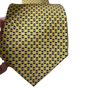 Vintage Spinelli Silk Polka Dot Tie in Yellow and Blue
